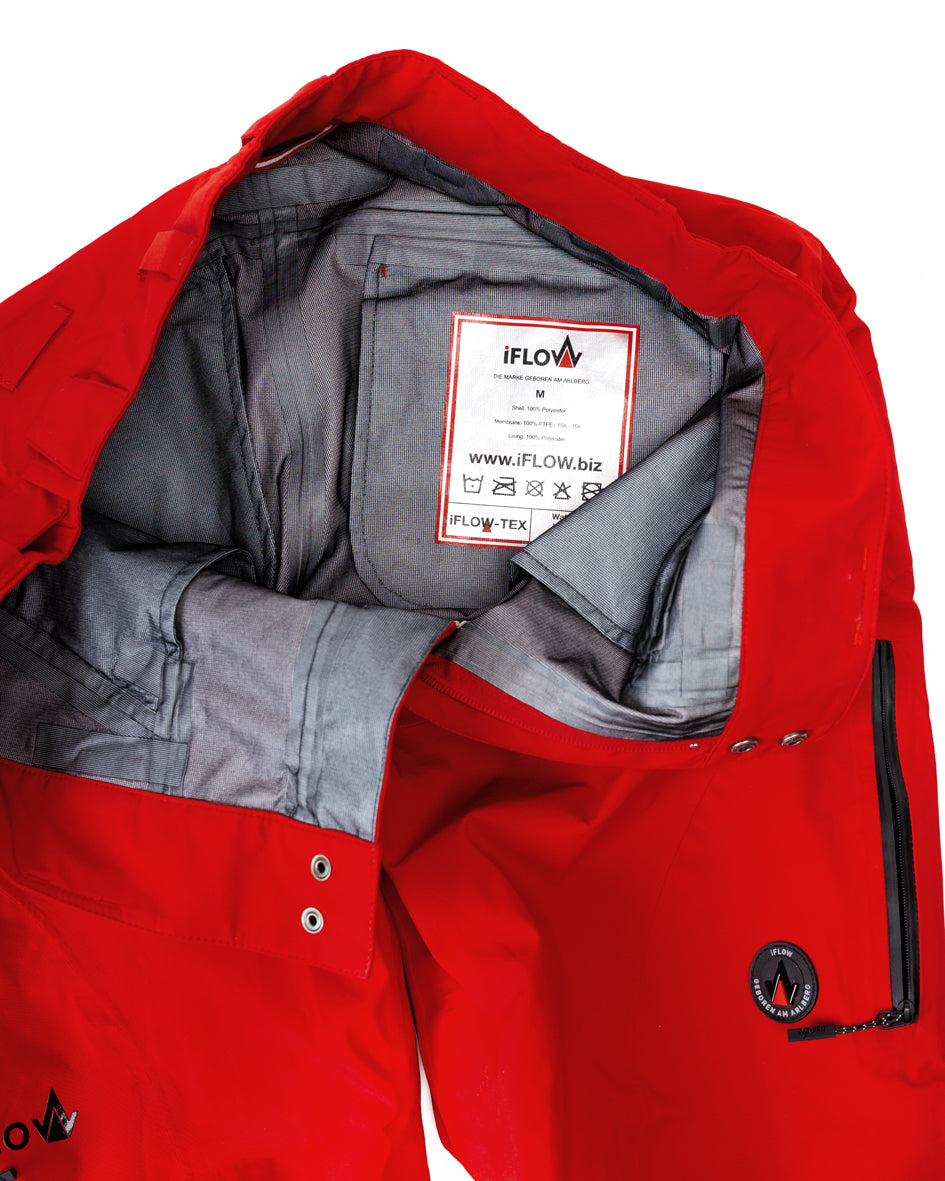 HARDSHELL Pants - ZIP - Red / Black