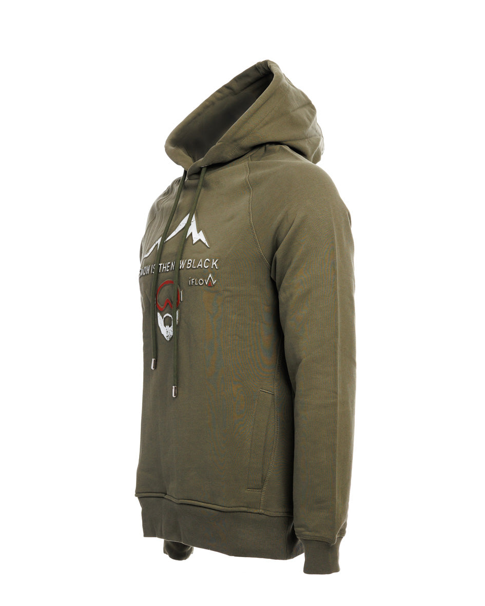 Hoodie - SNOW IS THE NEW BLACK - Olive